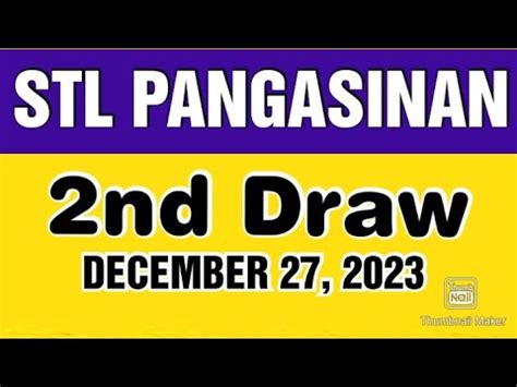 STL PANGASINAN RESULT TODAY 2ND DRAW JUNE 27, .